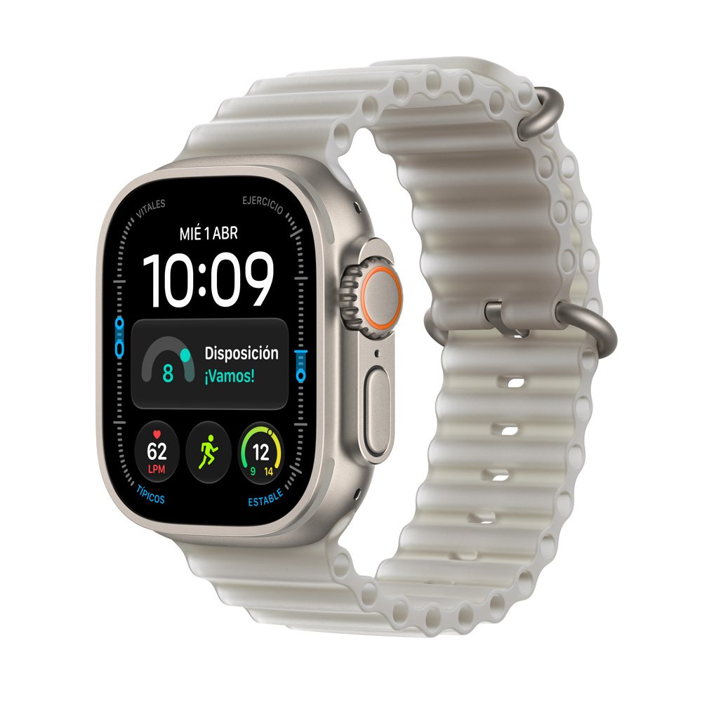 Apple Watch Ultra 4 GPS + Cellular 49mm Caja Titanio Natural con Correa Ocean Band Gris Translucida