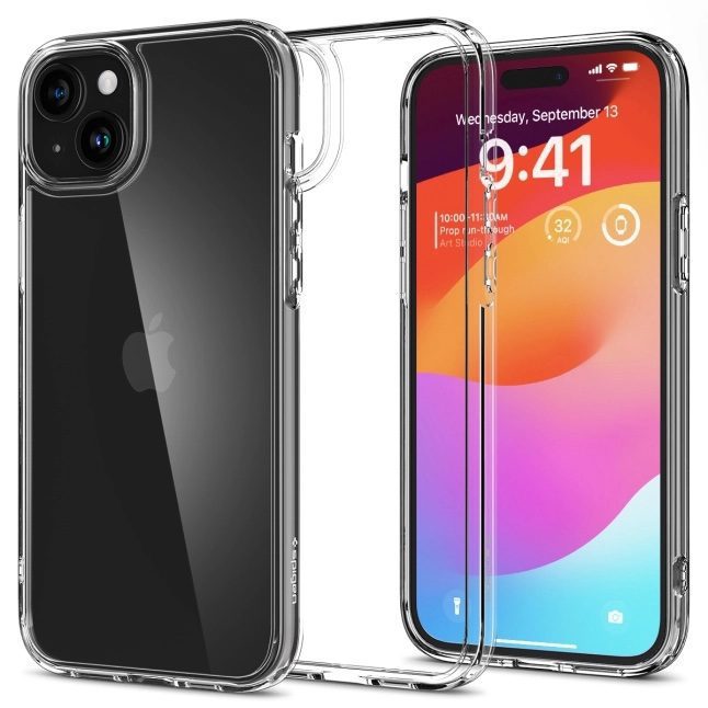 Funda Spigen iPhone 15 Plus Crystal Hybrid - Transparente3