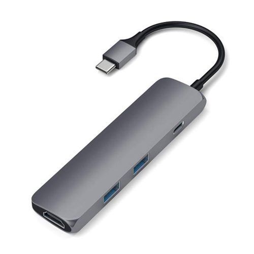 Hub Satechi USB-C 4 puertos - Gris espacial1