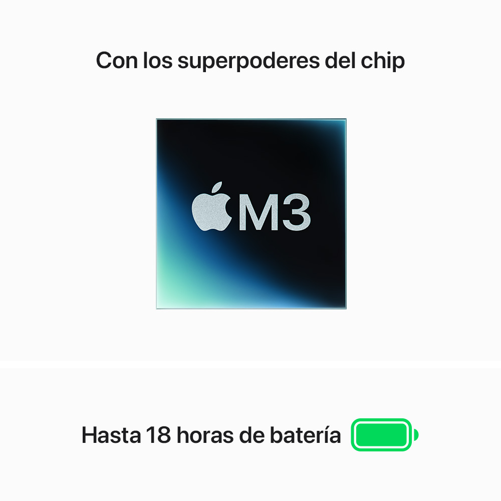 MacBook Air 13 M3 chip 8CPU, 8GPU,16GB, 256GB - Gris Espacial