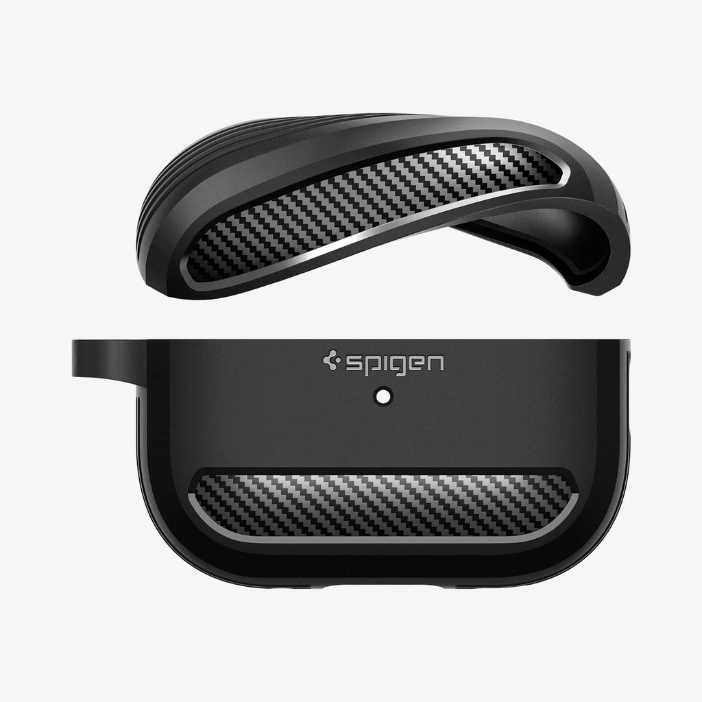 Funda Spigen Rugged Armor AirPods 4 - Negro Mate