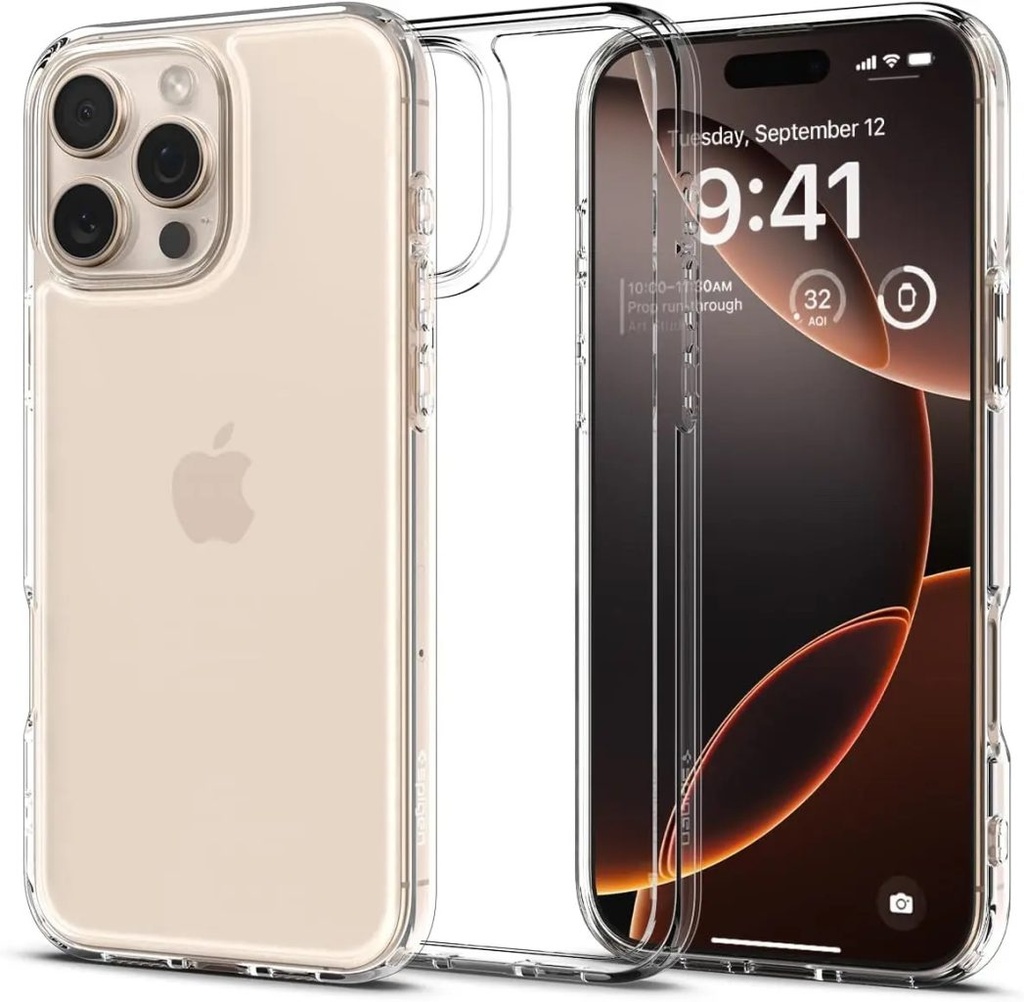 Funda Spigen iPhone 16 Pro Crystal Hybrid - Transparente