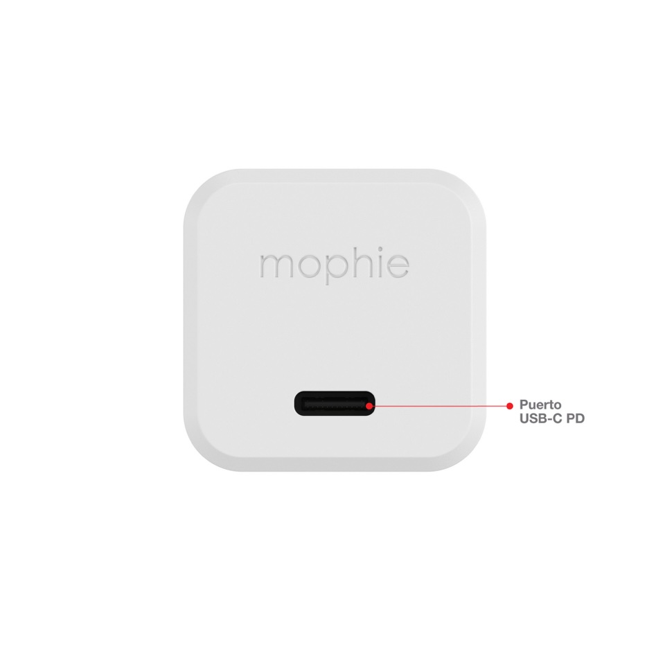 Cargador de pared mophie 30W - Blanco